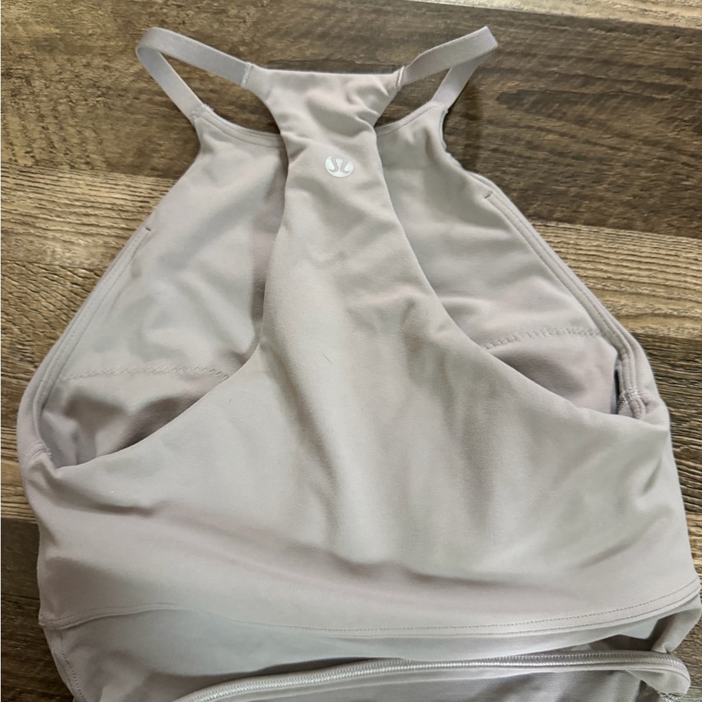 lululemon athletica High-Neck Racerback Sports Bra in Light Taupe